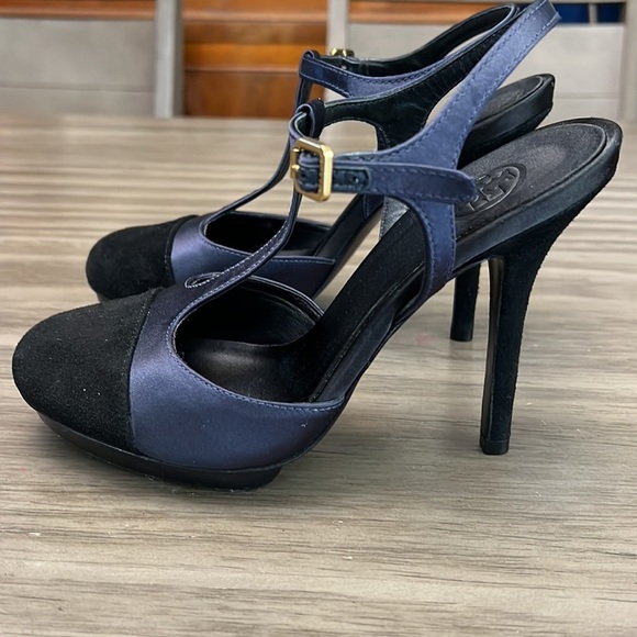 TORY BURCH ROUND TOE MANDY T-STRAP HIGH HEELS SIZE 7 - Picture 6 of 16